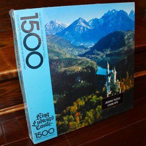 vintage❤️Springbok 1985 King Ludwig's Castle 1500 pcs puzzle Neuschwanstein